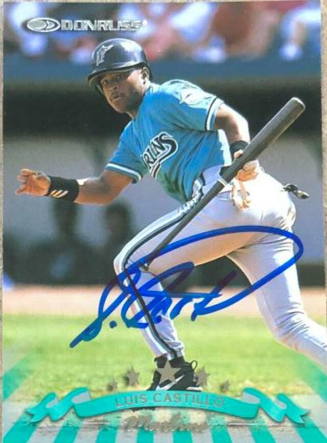 Luis Castillo Signed 1998 Donruss Baseball Card - Florida Marlins - PastPros