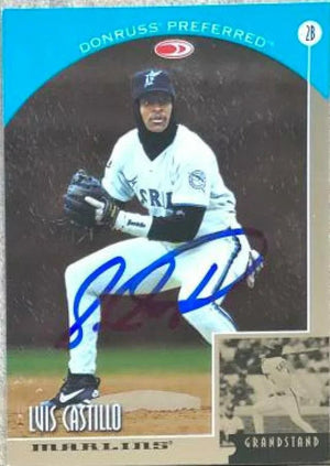 Luis Castillo Signed 1998 Donruss Collections Preferred Baseball Card #117 - Florida Marlins