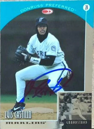 Luis Castillo Signed 1998 Donruss Collections Preferred Baseball Card #667 - Florida Marlins