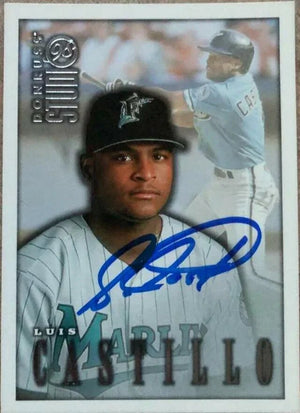 Luis Castillo Signed 1998 Donruss Studio Baseball Card - Florida Marlins