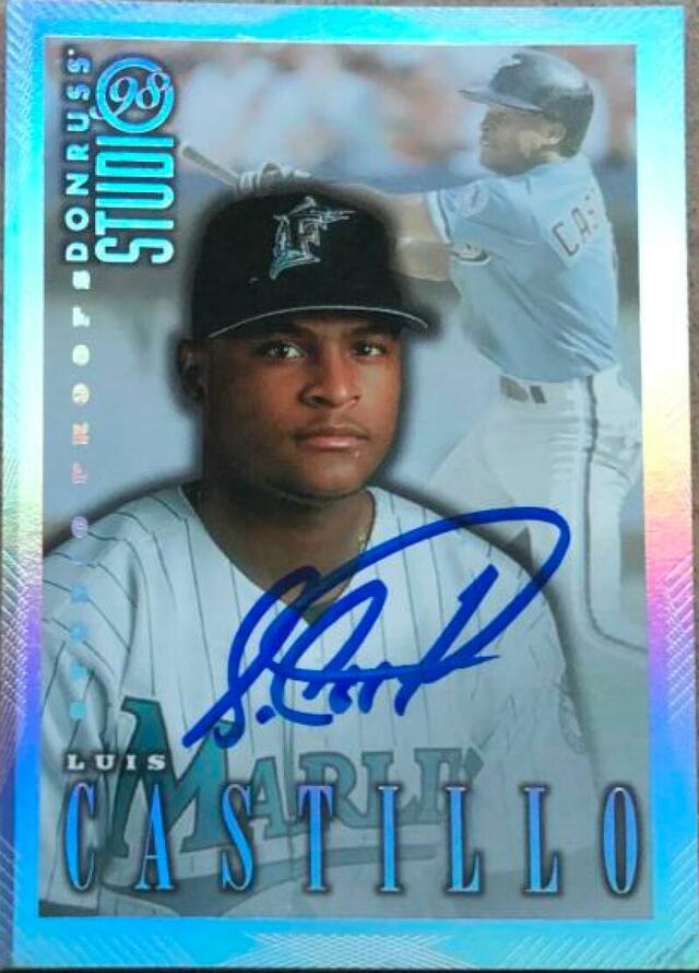 Luis Castillo Signed 1998 Donruss Studio Silver Proofs Baseball Card - Florida Marlins - PastPros