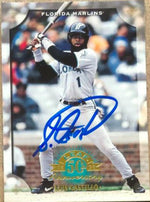 Luis Castillo Signed 1998 Leaf Baseball Card - Florida Marlins - PastPros