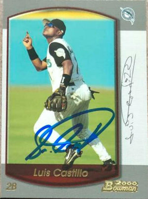 Luis Castillo Signed 2000 Bowman Baseball Card - Florida Marlins - PastPros