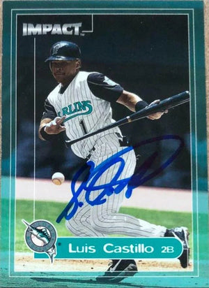 Luis Castillo Signed 2000 Fleer Impact Baseball Card - Florida Marlins