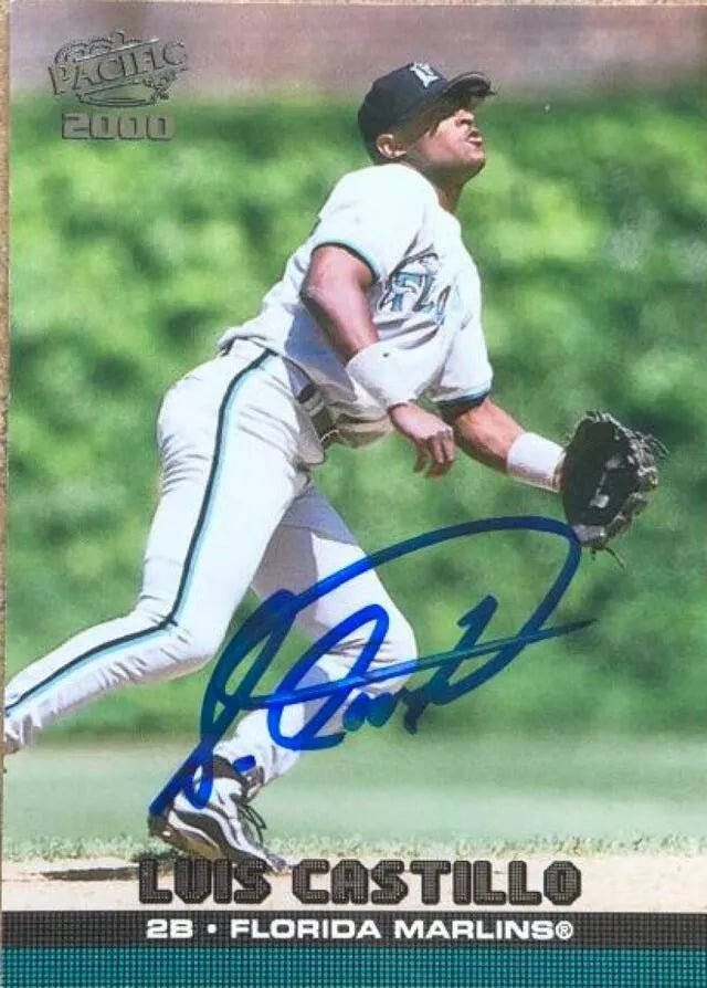 Luis Castillo Signed 2000 Pacific Baseball Card - Florida Marlins