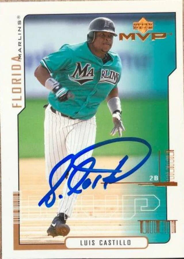 Luis Castillo Signed 2000 Upper Deck MVP Baseball Card - Florida Marlins