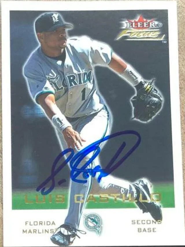 Luis Castillo Signed 2001 Fleer Focus Baseball Card - Florida Marlins