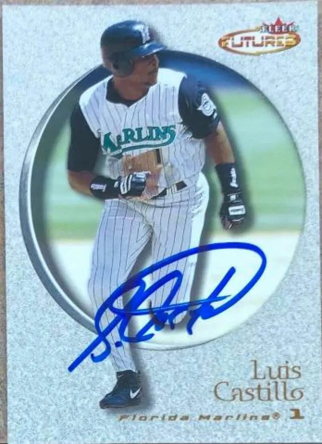 Luis Castillo Signed 2001 Fleer Futures Baseball Card - Florida Marlins