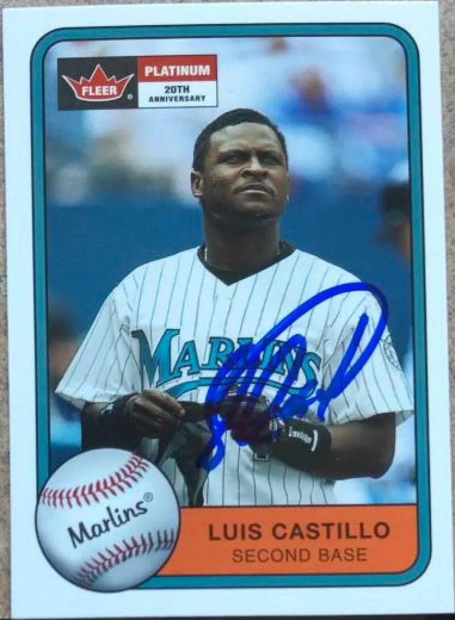 Luis Castillo Signed 2001 Fleer Platinum Baseball Card - Florida Marlins
