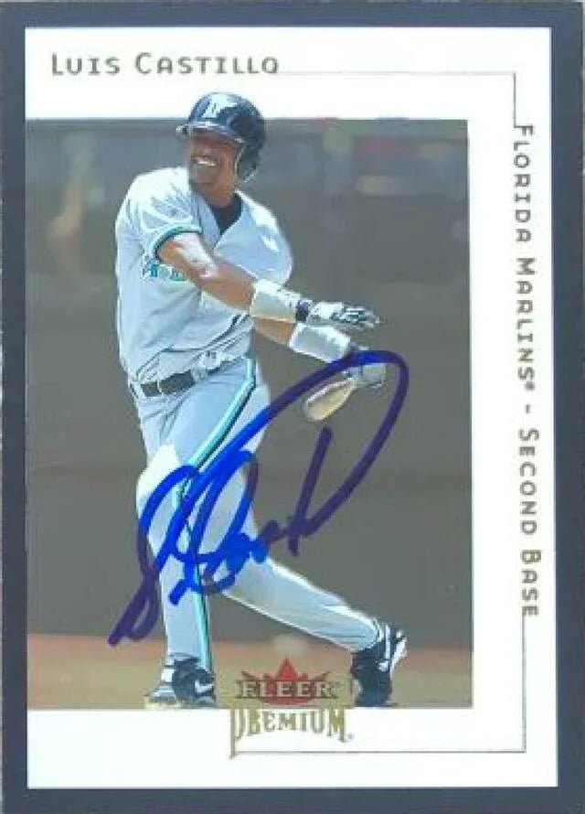 Luis Castillo Signed 2001 Fleer Premium Baseball Card - Florida Marlins