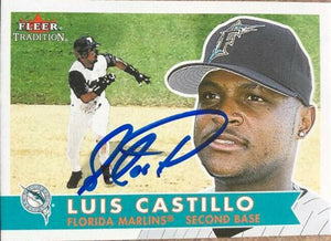 Luis Castillo Signed 2001 Fleer Tradition Baseball Card - Florida Marlins - PastPros
