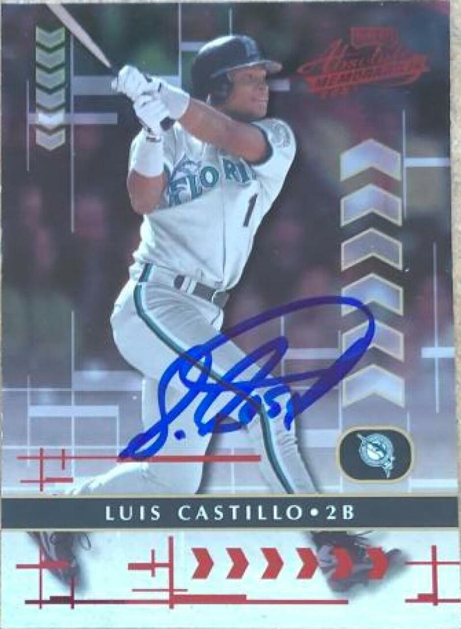 Luis Castillo Signed 2001 Playoff Absolute Memorabilia Baseball Card - Florida Marlins - PastPros