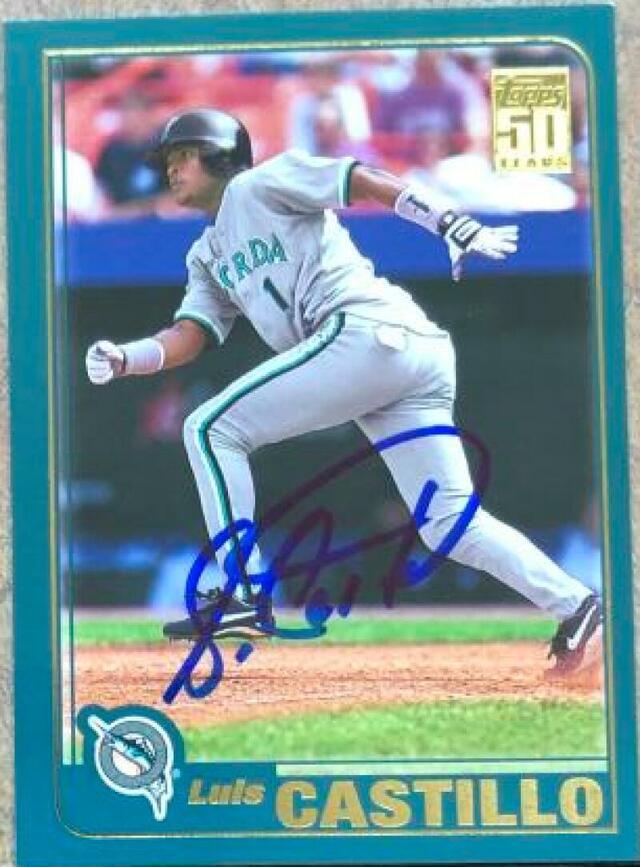 Luis Castillo Signed 2001 Topps Baseball Card - Florida Marlins - PastPros