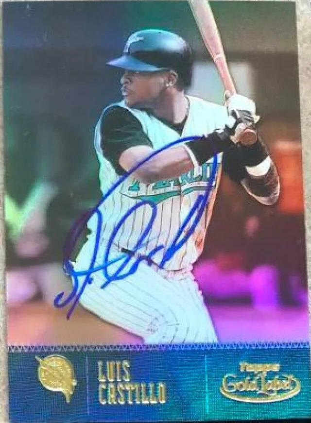 Luis Castillo Signed 2001 Topps Gold Label Baseball Card - Florida Marlins
