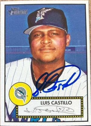 Luis Castillo Signed 2001 Topps Heritage Baseball Card - Florida Marlins