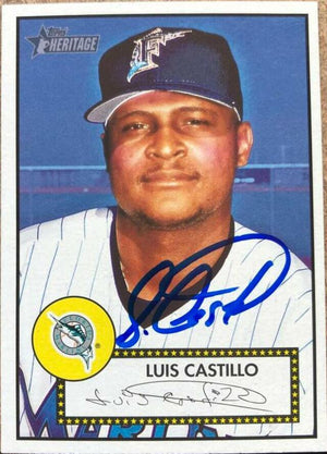 Luis Castillo Signed 2001 Topps Heritage Baseball Card - Florida Marlins - PastPros