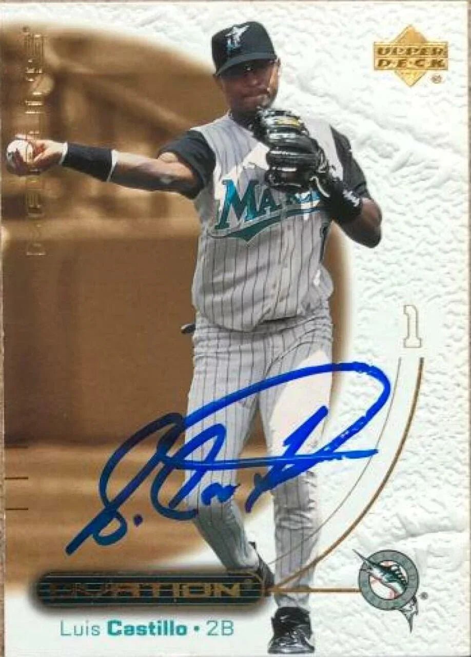 Luis Castillo Signed 2001 Upper Deck Ovation Baseball Card - Florida Marlins