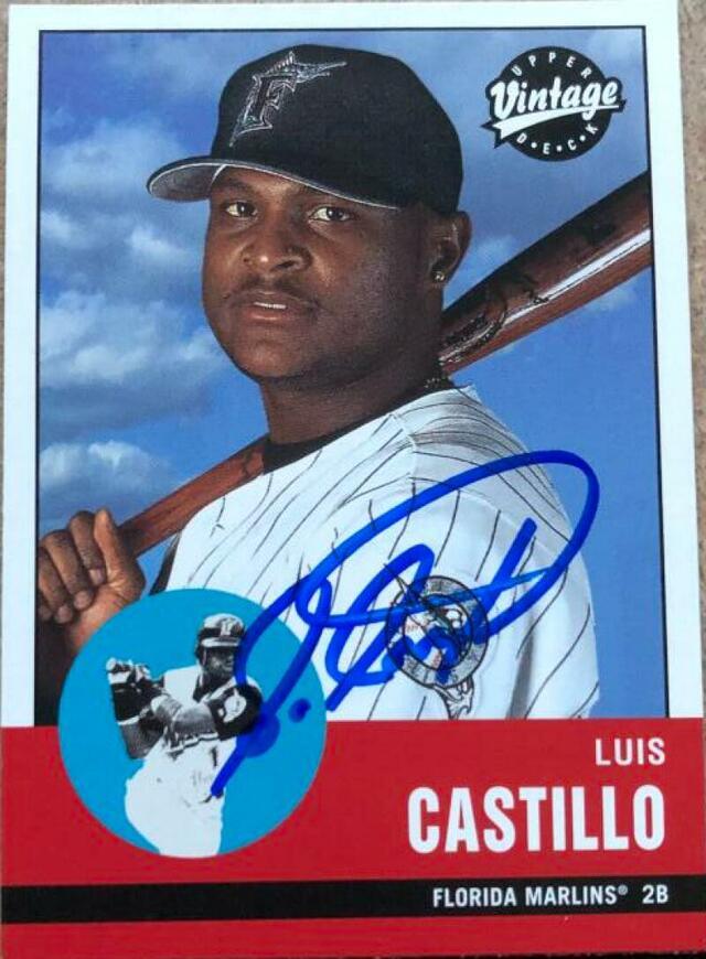 Luis Castillo Signed 2001 Upper Deck Vintage Baseball Card - Florida Marlins - PastPros
