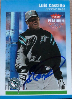 Luis Castillo Signed 2002 Fleer Platinum Baseball Card - Florida Marlins - PastPros