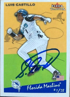 Luis Castillo Signed 2002 Fleer Tradition Baseball Card - Florida Marlins