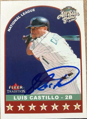 Luis Castillo Signed 2002 Fleer Tradition Update Baseball Card - Florida Marlins