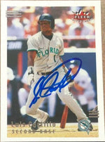 Luis Castillo Signed 2002 Fleer Triple Crown Baseball Card - Florida Marlins