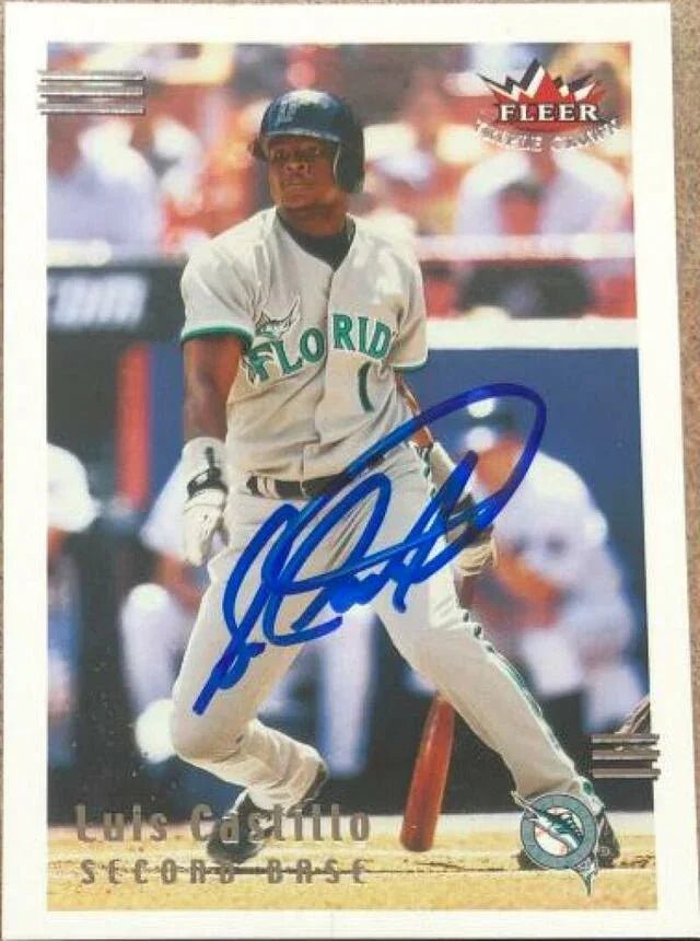 Luis Castillo Signed 2002 Fleer Triple Crown Baseball Card - Florida Marlins