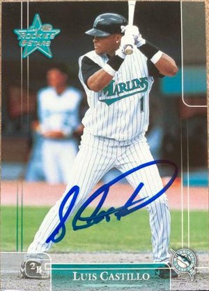 Luis Castillo Signed 2002 Leaf Rookies & Stars Baseball Card - Florida Marlins - PastPros
