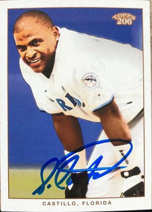 Luis Castillo Signed 2002 Topps 206 Baseball Card - Florida Marlins