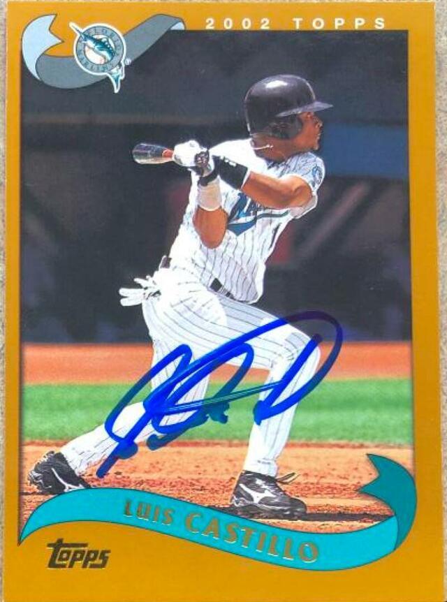 Luis Castillo Signed 2002 Topps Baseball Card - Florida Marlins - PastPros