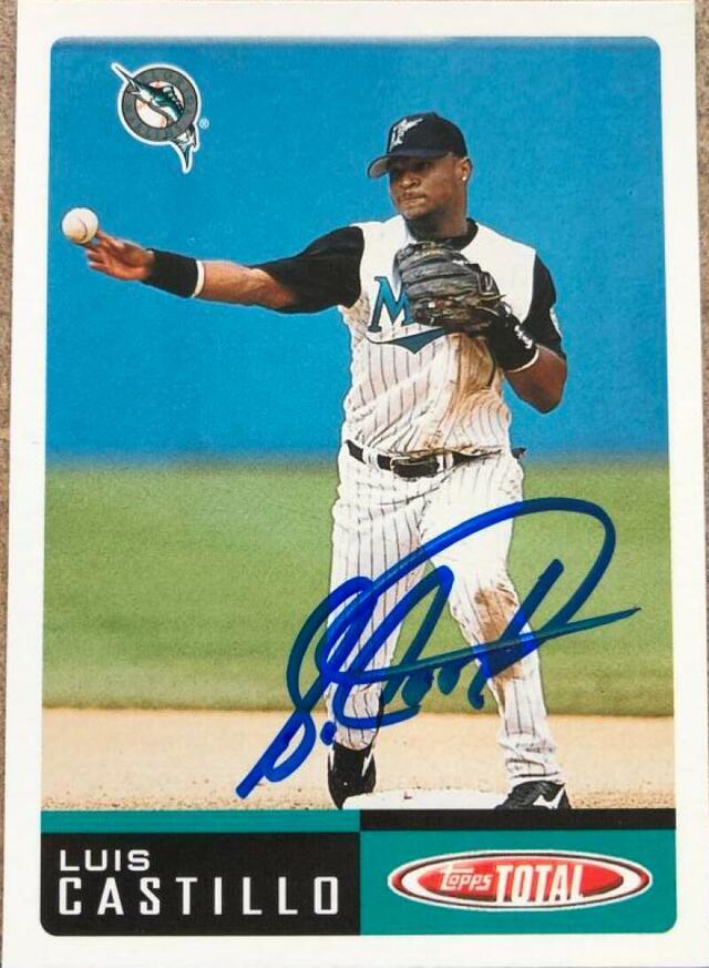 Luis Castillo Signed 2002 Topps Total Baseball Card - Florida Marlins - PastPros