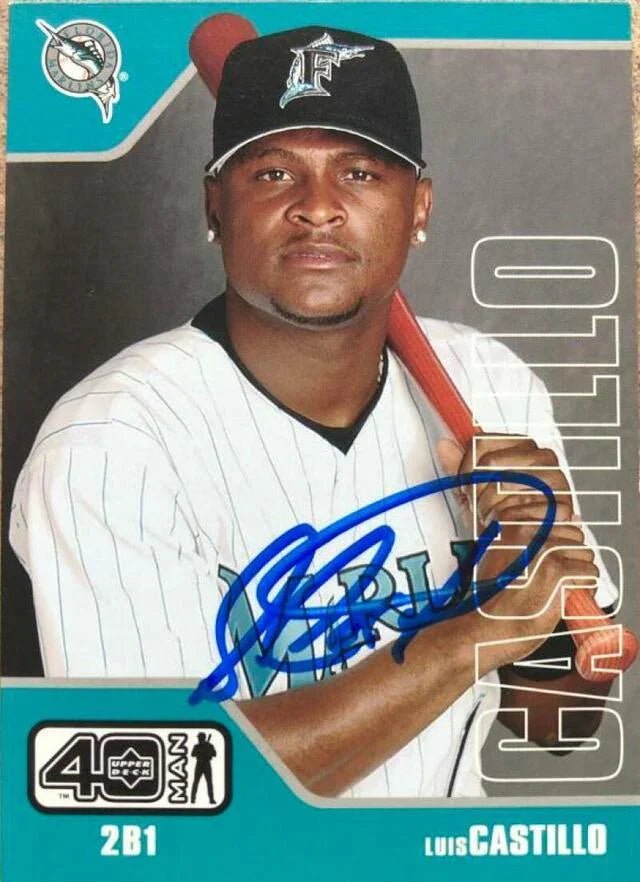 Luis Castillo Signed 2002 Upper Deck 40-Man Baseball Card - Florida Marlins