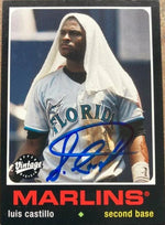 Luis Castillo Signed 2002 Upper Deck Vintage Baseball Card - Florida Marlins