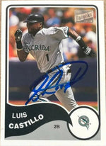 Luis Castillo Signed 2003 Bazooka Baseball Card - Florida Marlins