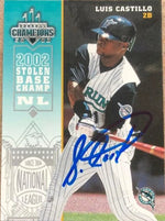 Luis Castillo Signed 2003 Donruss Champions Baseball Card - Florida Marlins