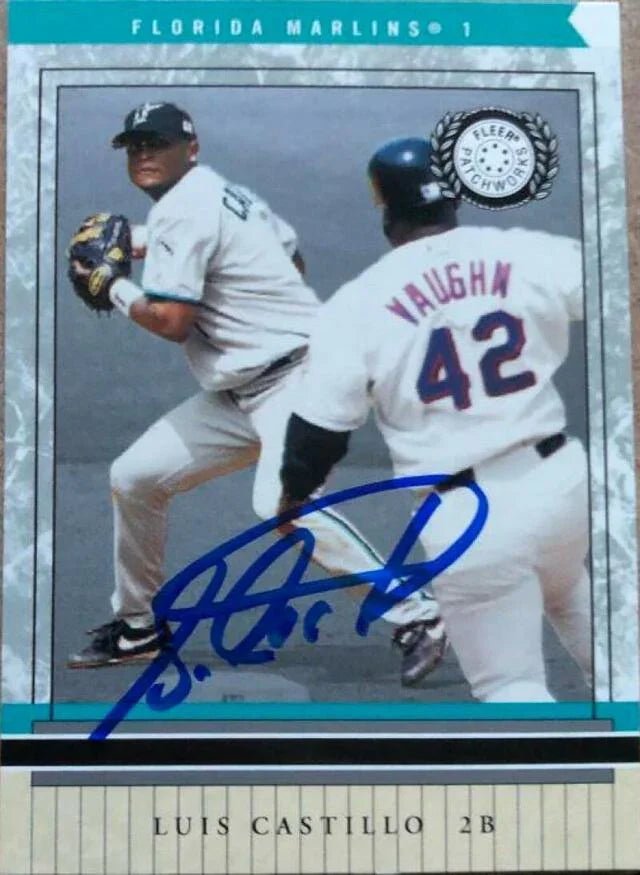 Luis Castillo Signed 2003 Fleer Patchworks Baseball Card - Florida Marlins