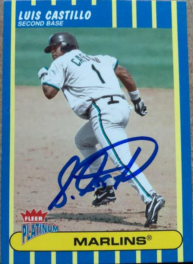 Luis Castillo Signed 2003 Fleer Platinum Baseball Card - Florida Marlins - PastPros