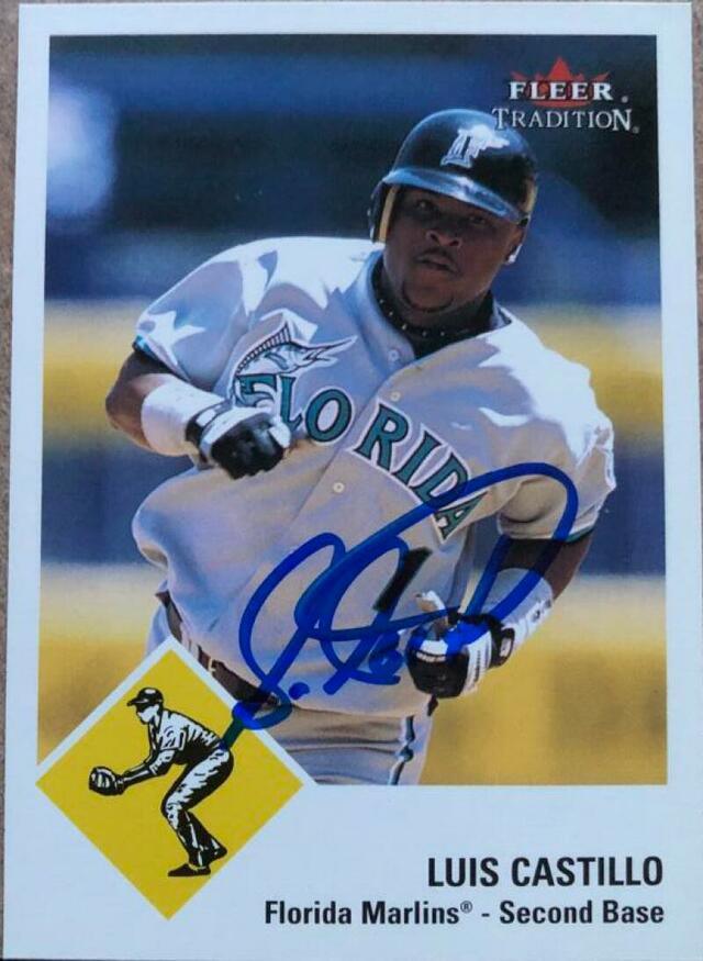 Luis Castillo Signed 2003 Fleer Tradition Baseball Card - Florida Marlins - PastPros