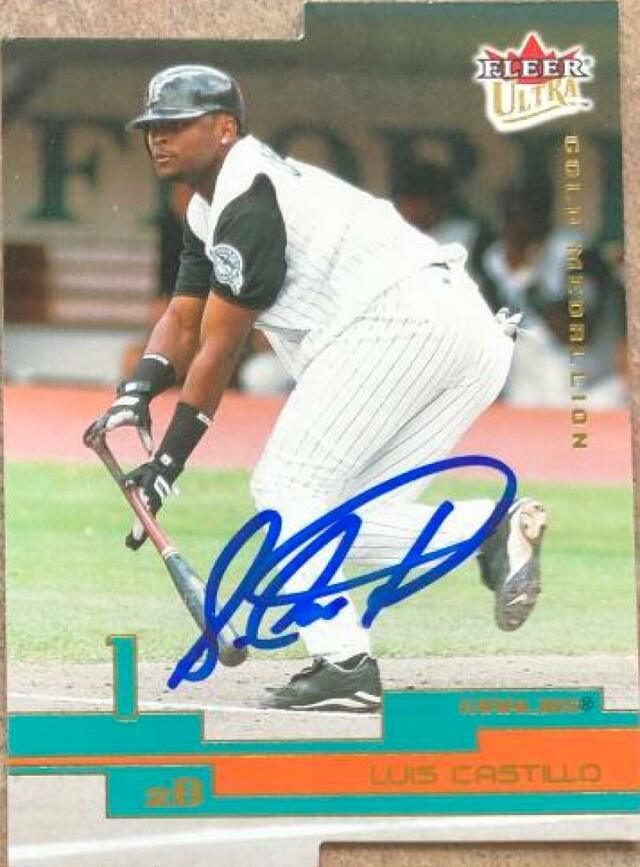 Luis Castillo Signed 2003 Fleer Ultra Gold Medallion Baseball Card - Florida Marlins - PastPros