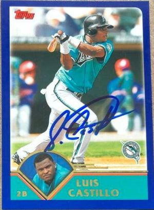 Luis Castillo Signed 2003 Topps Baseball Card - Florida Marlins - PastPros