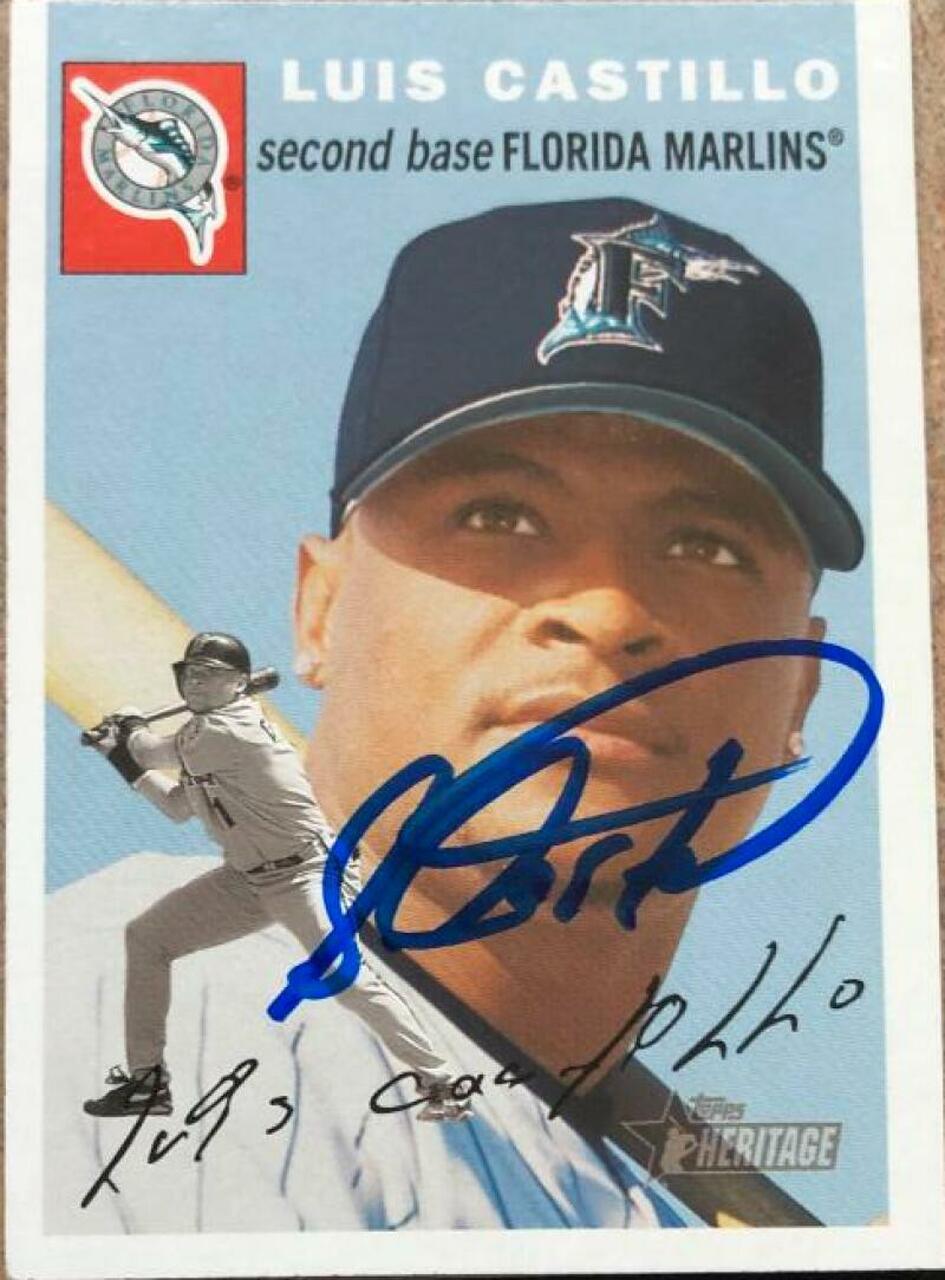 Luis Castillo Signed 2003 Topps Heritage Baseball Card - Florida Marlins - PastPros
