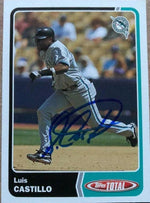 Luis Castillo Signed 2003 Topps Total Baseball Card - Florida Marlins