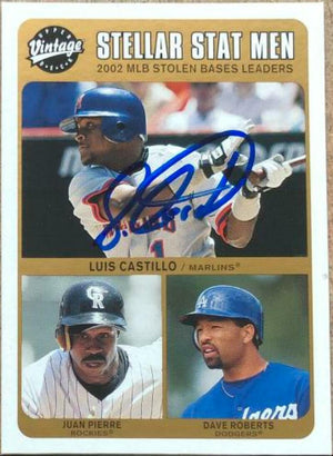 Luis Castillo Signed 2003 Upper Deck Vintage Baseball Card - Stolen Base Leaders - PastPros