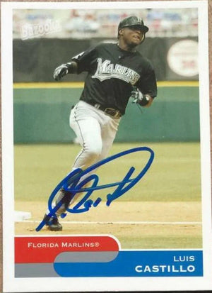 Luis Castillo Signed 2004 Bazooka Baseball Card - Florida Marlins