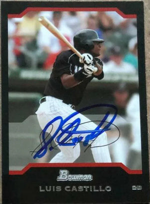 Luis Castillo Signed 2004 Bowman Baseball Card - Florida Marlins - PastPros