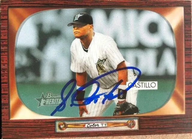Luis Castillo Signed 2004 Bowman Heritage Baseball Card - Florida Marlins