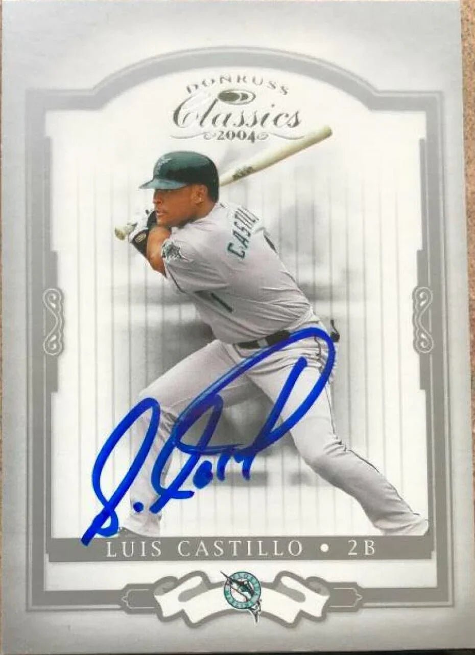 Luis Castillo Signed 2004 Donruss Classics Baseball Card - Florida Marlins