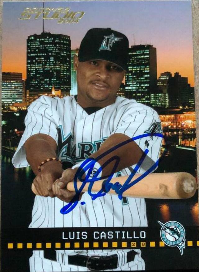 Luis Castillo Signed 2004 Donruss Studio Baseball Card - Florida Marlins - PastPros