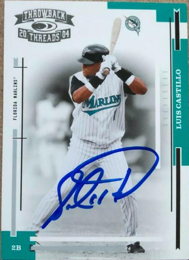 Luis Castillo Signed 2004 Donruss Throwback Threads Baseball Card - Florida Marlins - PastPros