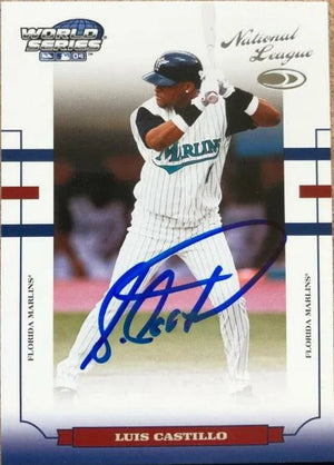 Luis Castillo Signed 2004 Donruss World Series Baseball Card - Florida Marlins